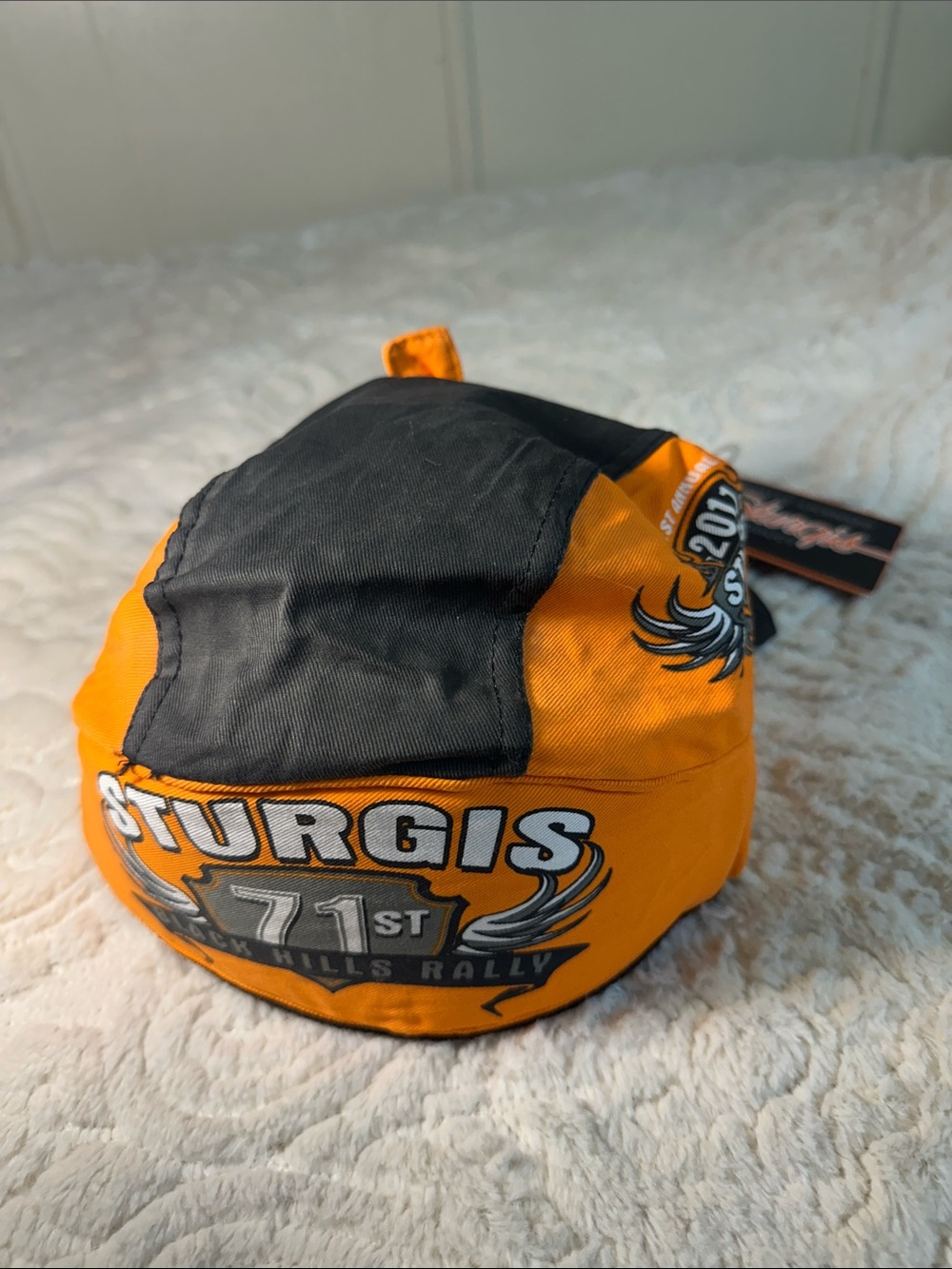 Sturgis 71st Rally Orange and Black Skullcap Beanie